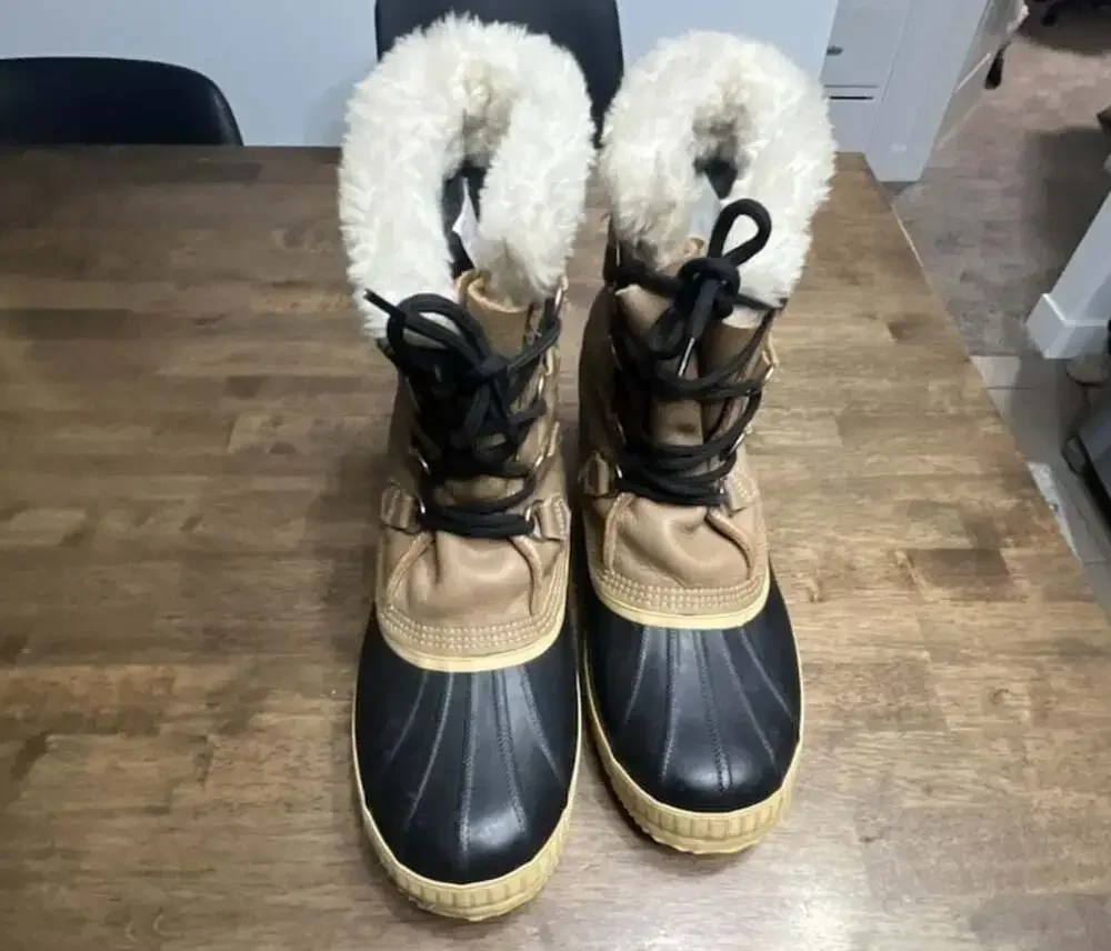 Vintage Sorel Manitou Kaufman Faux Fur Lined Waterproof Winter Snow Boots Sz 12